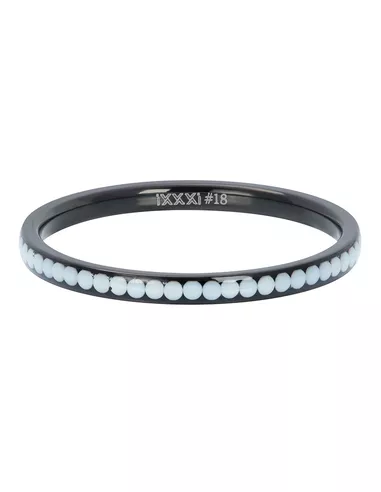 iXXXi ring 2 mm White stone zwart