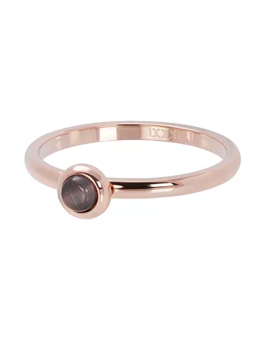 iXXXi ring Natural stone grey 2mm rose