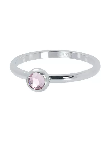 iXXXi ring 1 Zirconia pink 2mm zilver