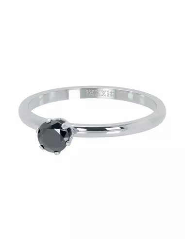 iXXXi ring Crown black diamond 2mm zilver