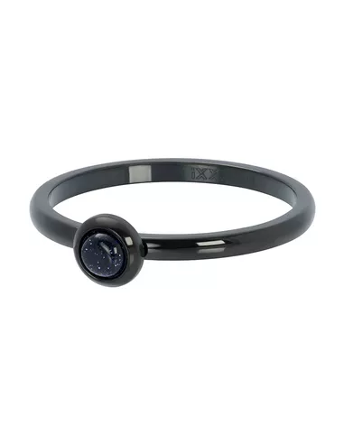 iXXXi ring Natural stone navy blue 2mm zwart