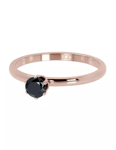 iXXXi ring Crown black diamond 2mm rose