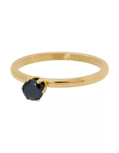 iXXXi ring Crown black diamond 2mm goud