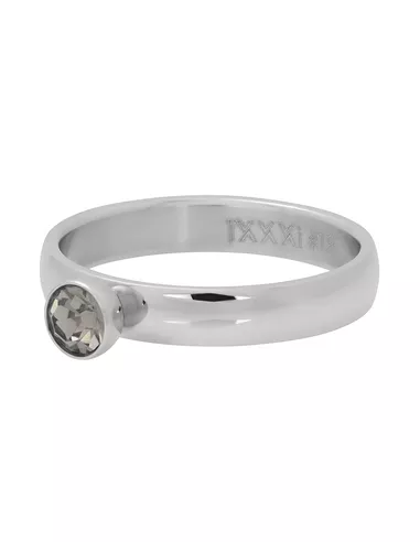 iXXXi ring Zirconia 1 stone blackstone zilver