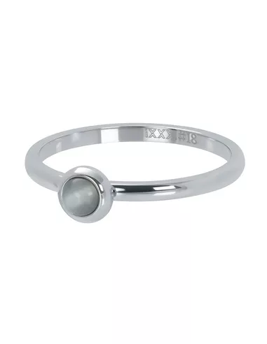 iXXXi ring Natural stone grey 2mm zilver