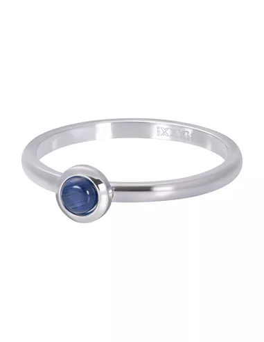 iXXXi ring Natural stone navy blue 2mm zilver