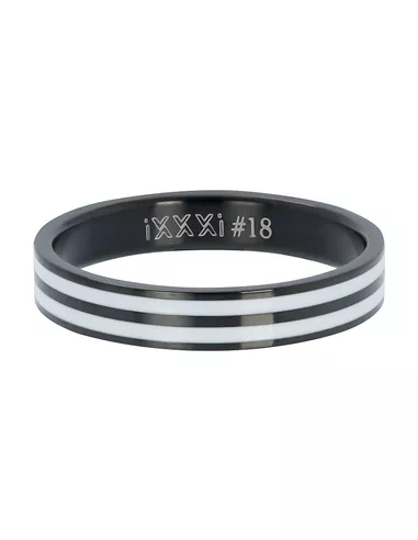 iXXXi ring Double line white 4mm zwart