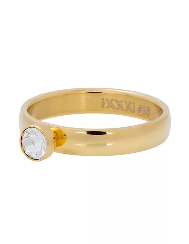 iXXXi ring Zirconia 1 stone crystal goud