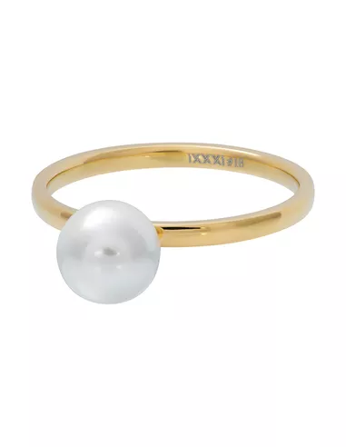 iXXXi ring 1 Pearl white 2mm goud
