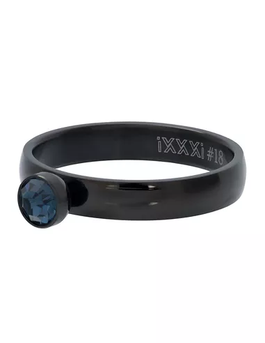 iXXXi ring Zirconia 1 stone blue zwart