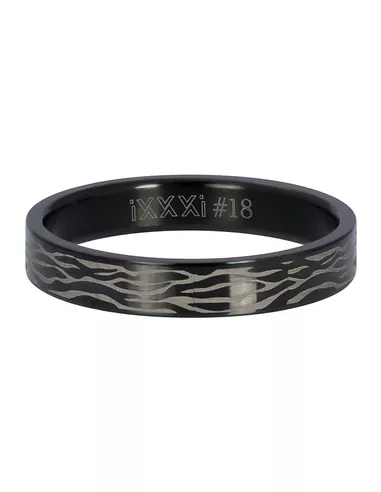 iXXXi ring Black zebra 4 mm zwart