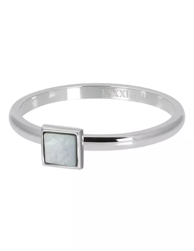 iXXXi ring White shell stone square zilver