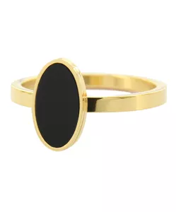 Zegelring oval zwart goud