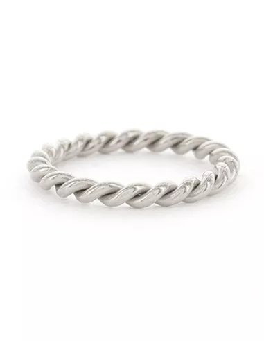 Rope ring twisted zilver