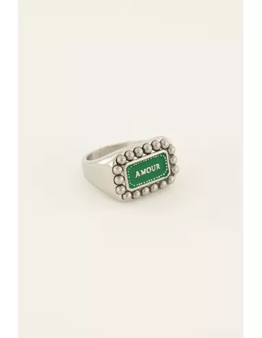 My Jewellery ring amour groen zilver