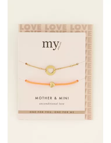 My Jewellery armband mother & mini oranje goud