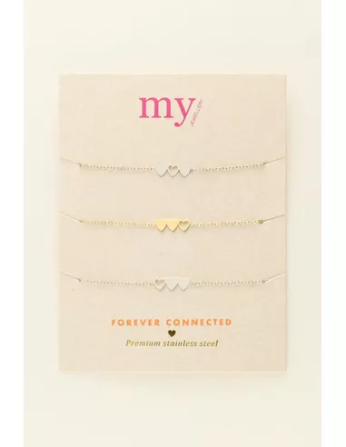 My Jewellery - Forever Connected armband set 2 zilver + 1 goud