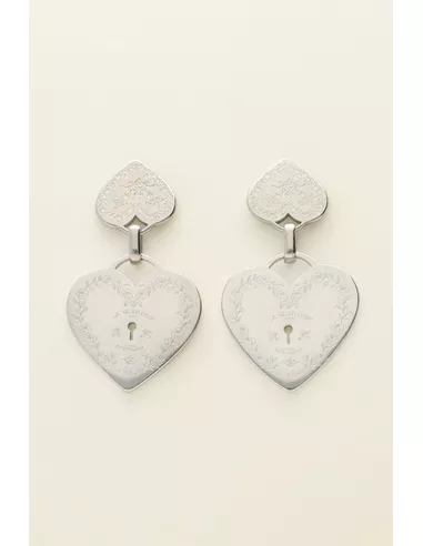 My Jewellery - Mystic dubbele hart oorbellen zilver