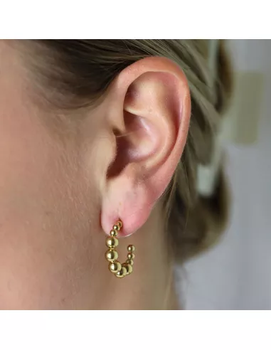 Camps & Camps - Little dots earrings goud M