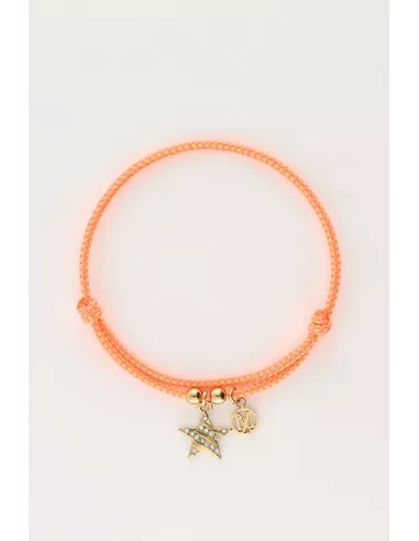 My Jewellery Candy oranje touw armband met ster