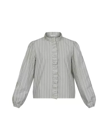 Sisters Point Cema blouse grijs wit