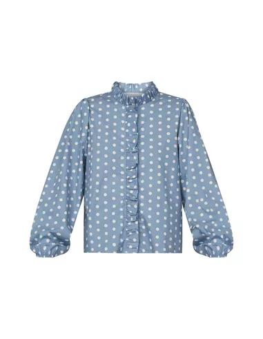 Sisters Point Cema blouse dotty licht blauw