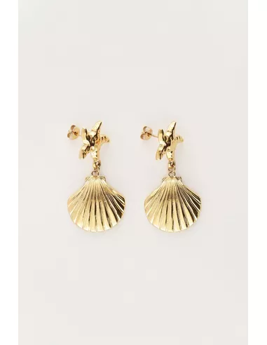 My Jewellery - Ocean oorhangers met zeester en schelp goud