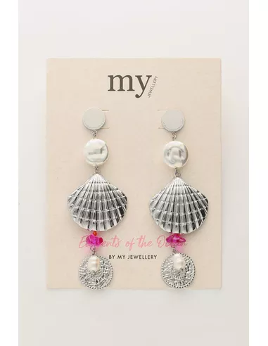 My Jewellery - Ocean oorhangers met schelp en parels zilver