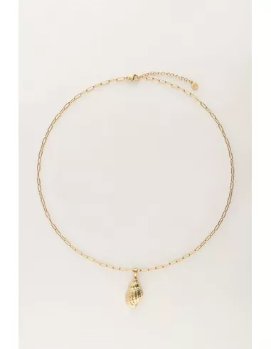 My Jewellery - Ocean ketting met wokkelschelp & parel goud