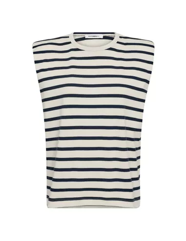 Co'Couture Tee classic CC stripe off white navy